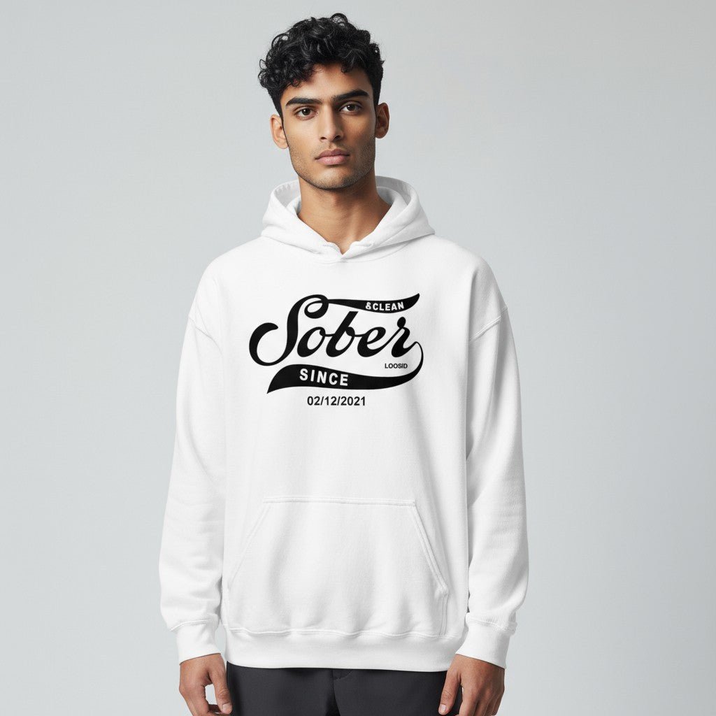 Men Sober Since Recovery Hoodie packaging detail (view 8)