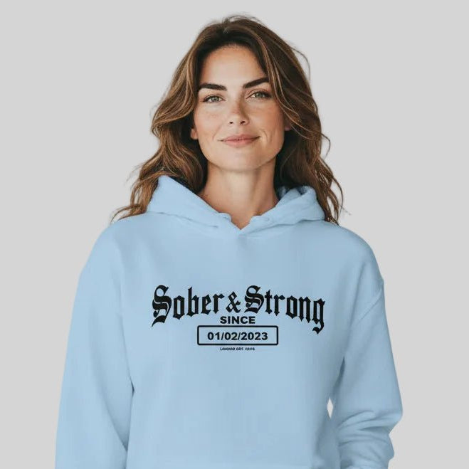 Old School Sober Recovery Hoodie featuring the design (view 11)