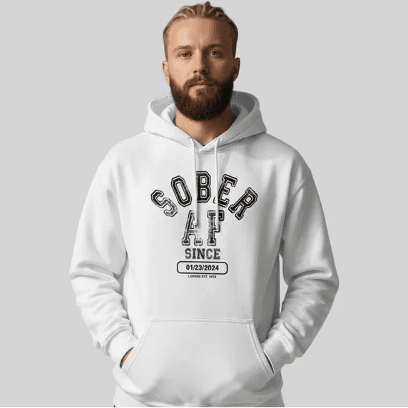 Sober AF Since Recovery Hoodie product photo (view 30)
