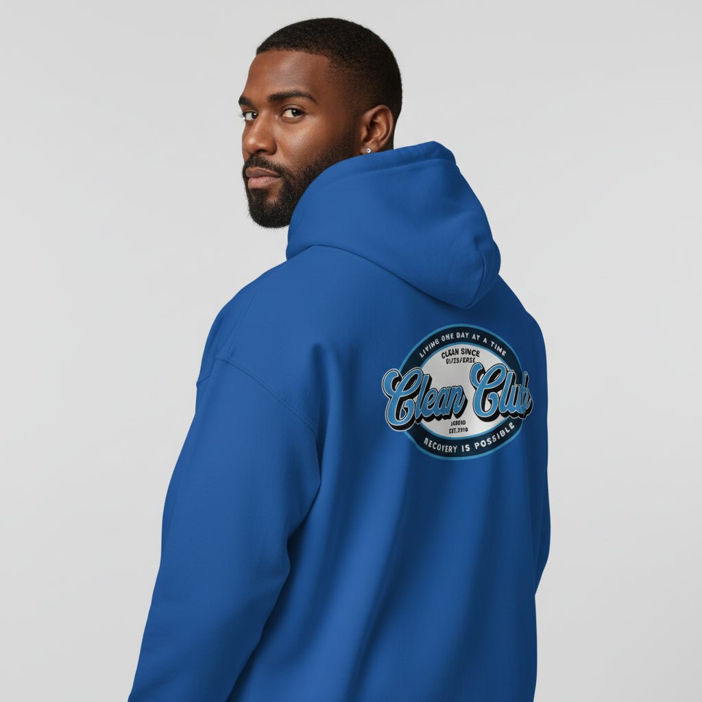 Clean Club Badge Unisex Zip Recovery Hoodie side view (view 26)