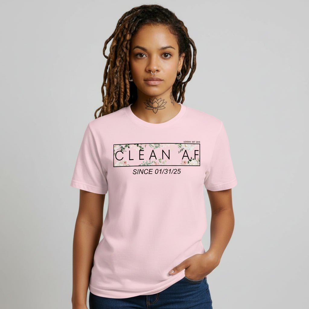 Clean AF Flower Sober T Shirt fit detail (view 19)