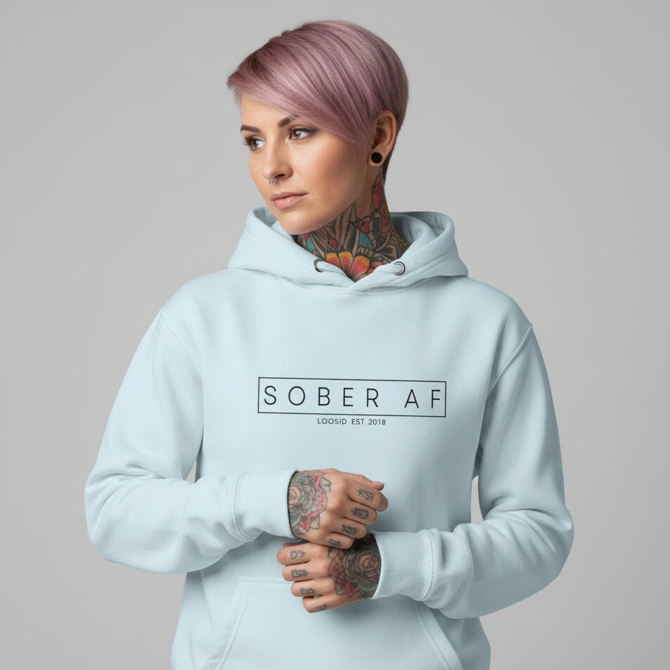 Sober AF Recovery Hoodie fit detail (view 19)