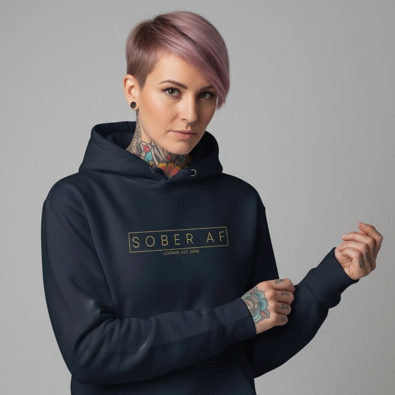 Sober AF Recovery Hoodie back view (view 7)