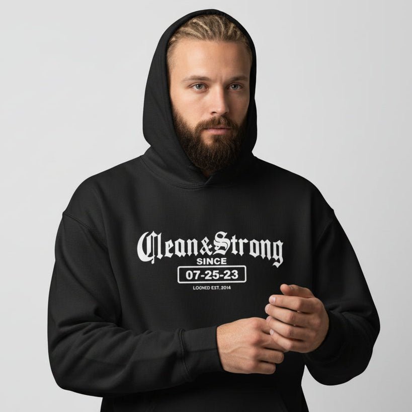 Clean & Strong Old School Recovery Hoodie graphic detail (view 4)