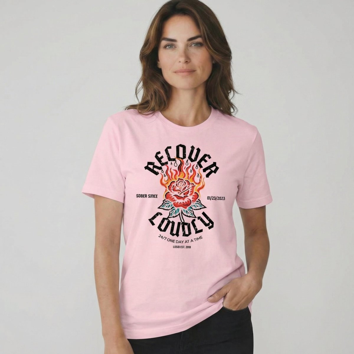 Recover Loudly Sober T Shirt close-up view (view 12)