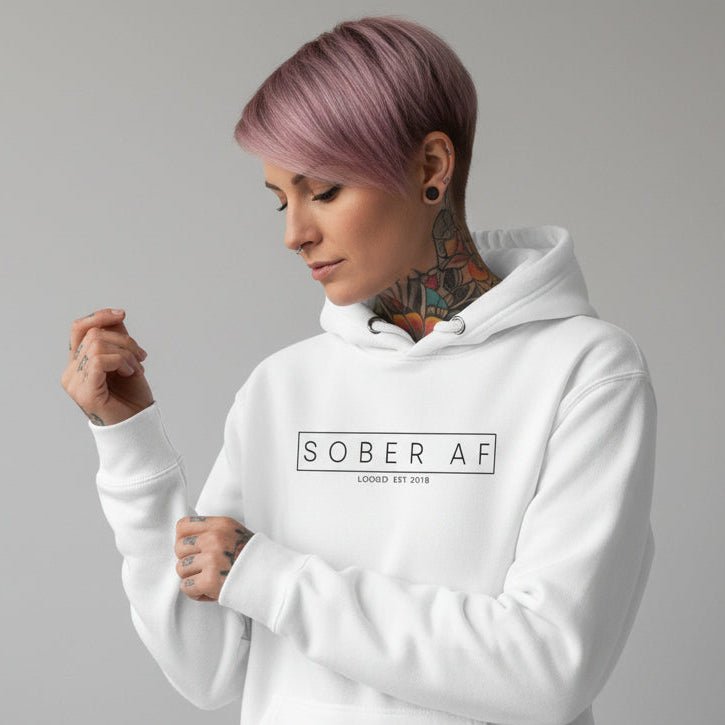 Sober AF Recovery Hoodie graphic detail (view 14)