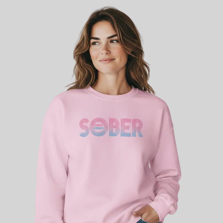 Retro Sobriety Date Sweatshirt Personalized Sober Date Recovery Hoodie product photo (view 30)