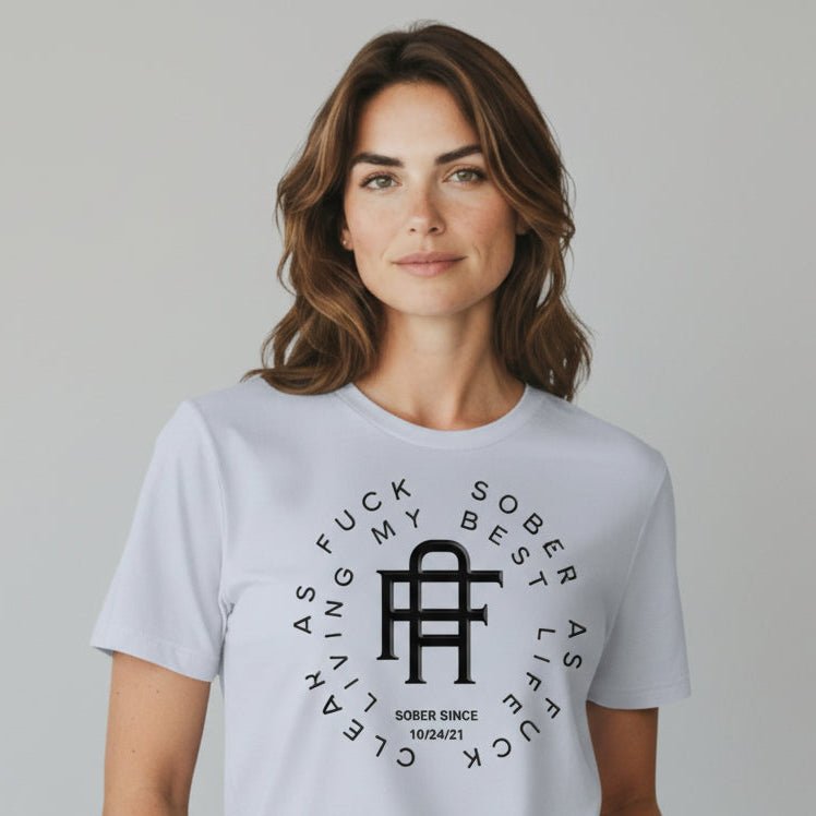 Living My Best Life Sober T Shirt side view (view 16)