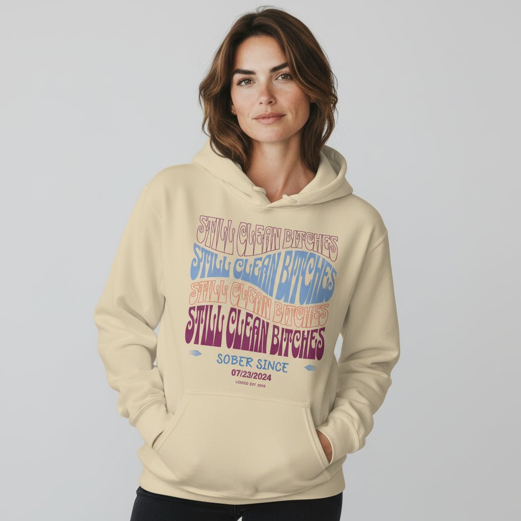 Still Clean B Custom Recovery Date Recovery Hoodie fit detail (view 19)