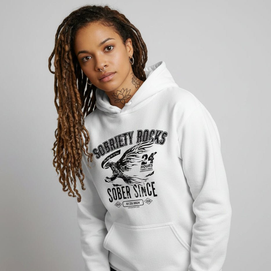 Sober Since Recovery Hoodie side view (view 46)