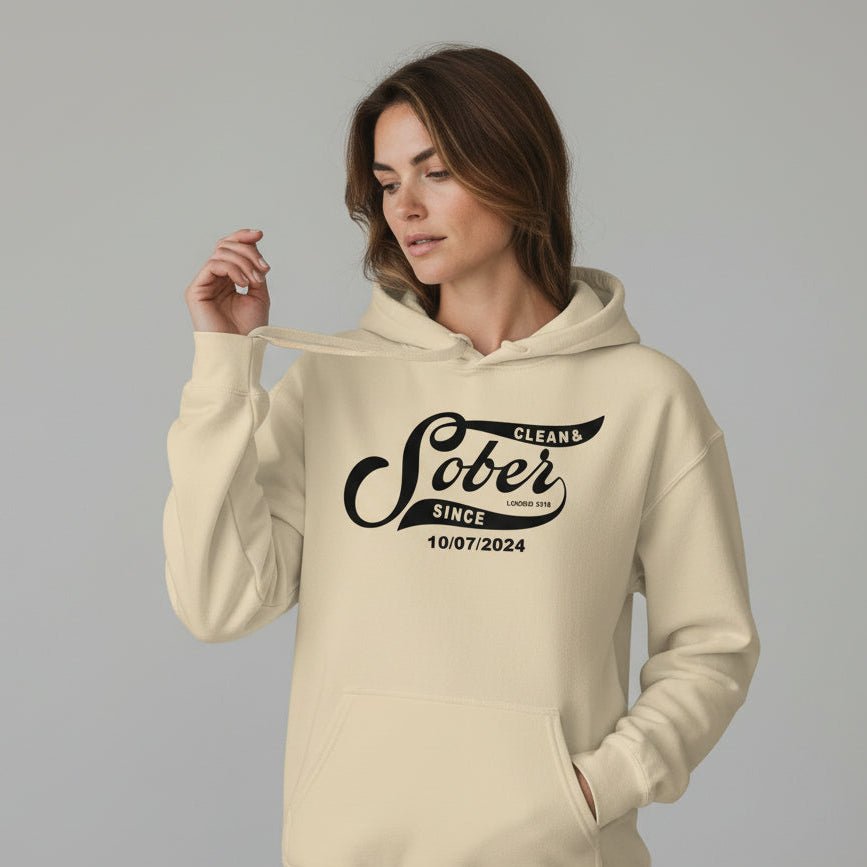 Sober Since Recovery Hoodie featuring the design (view 11)