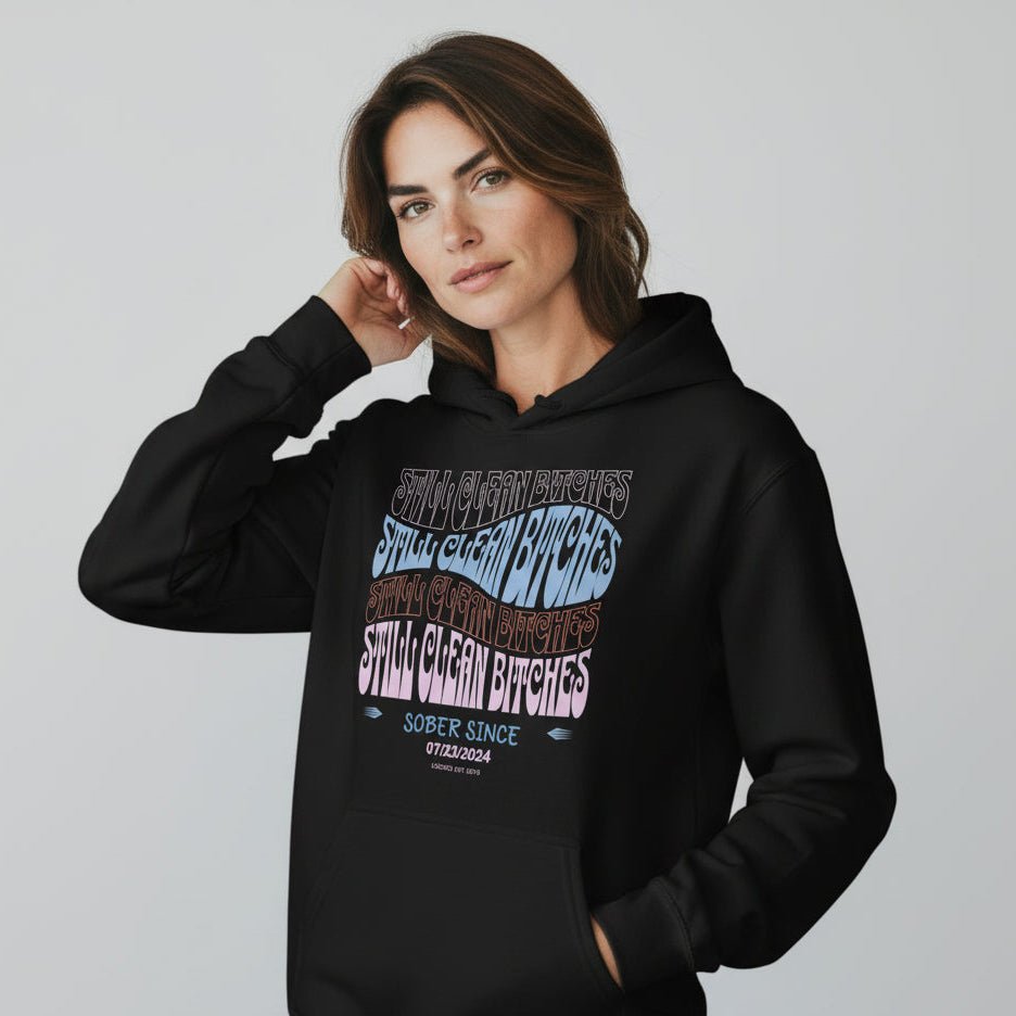 Still Clean B Custom Recovery Date Recovery Hoodie graphic detail (view 4)