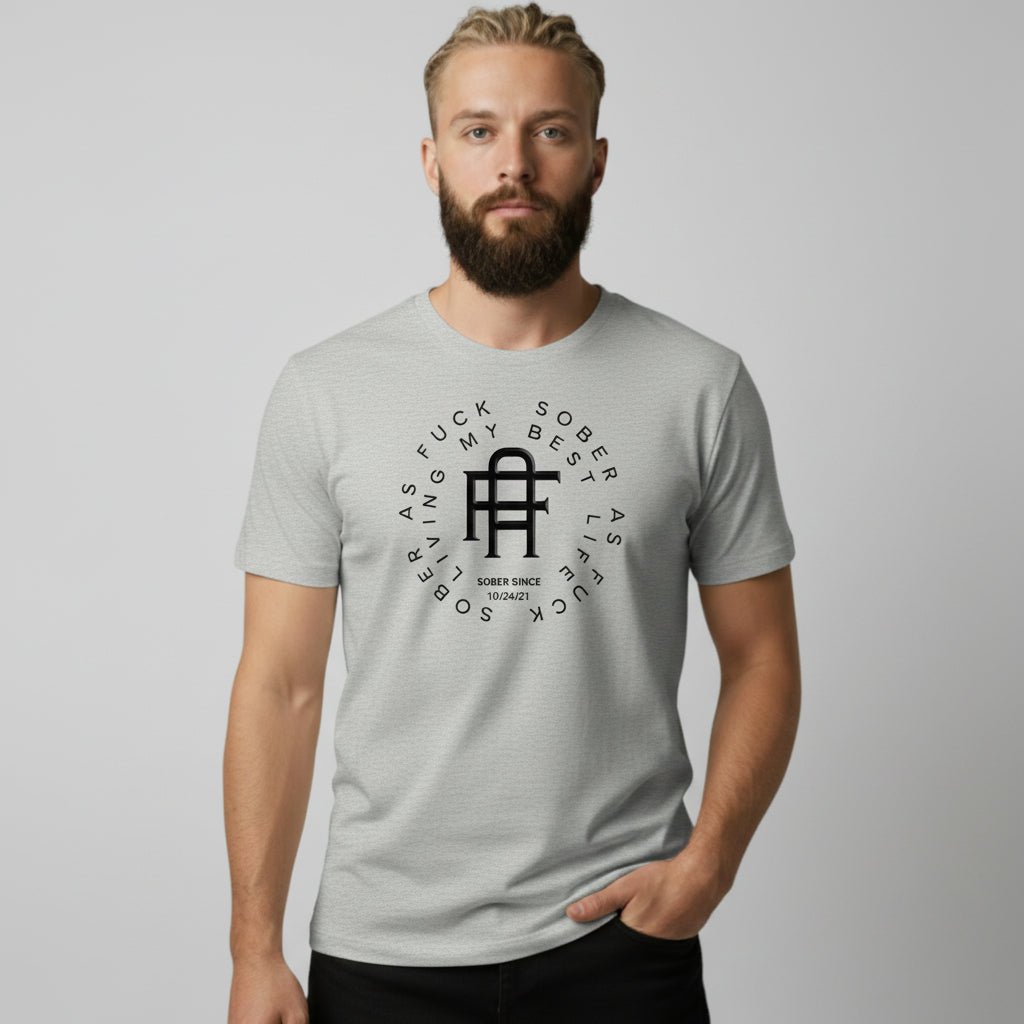Living My Best Life Sober T Shirt fit detail (view 19)