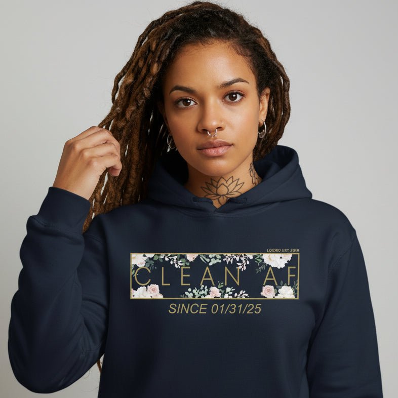 Clean AF Flower Recovery Hoodie back view (view 7)