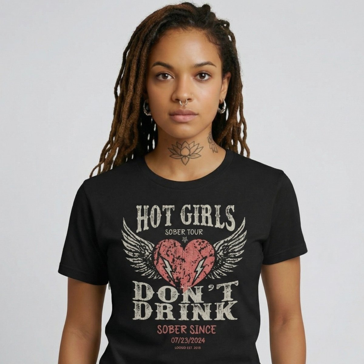 Hot Girls Sober T Shirt close-up view (view 2)