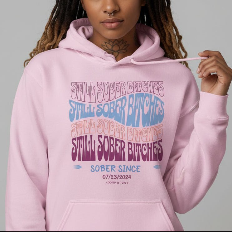 Still Sober B Custom Sobriety Date Recovery Hoodie packaging detail (view 18)