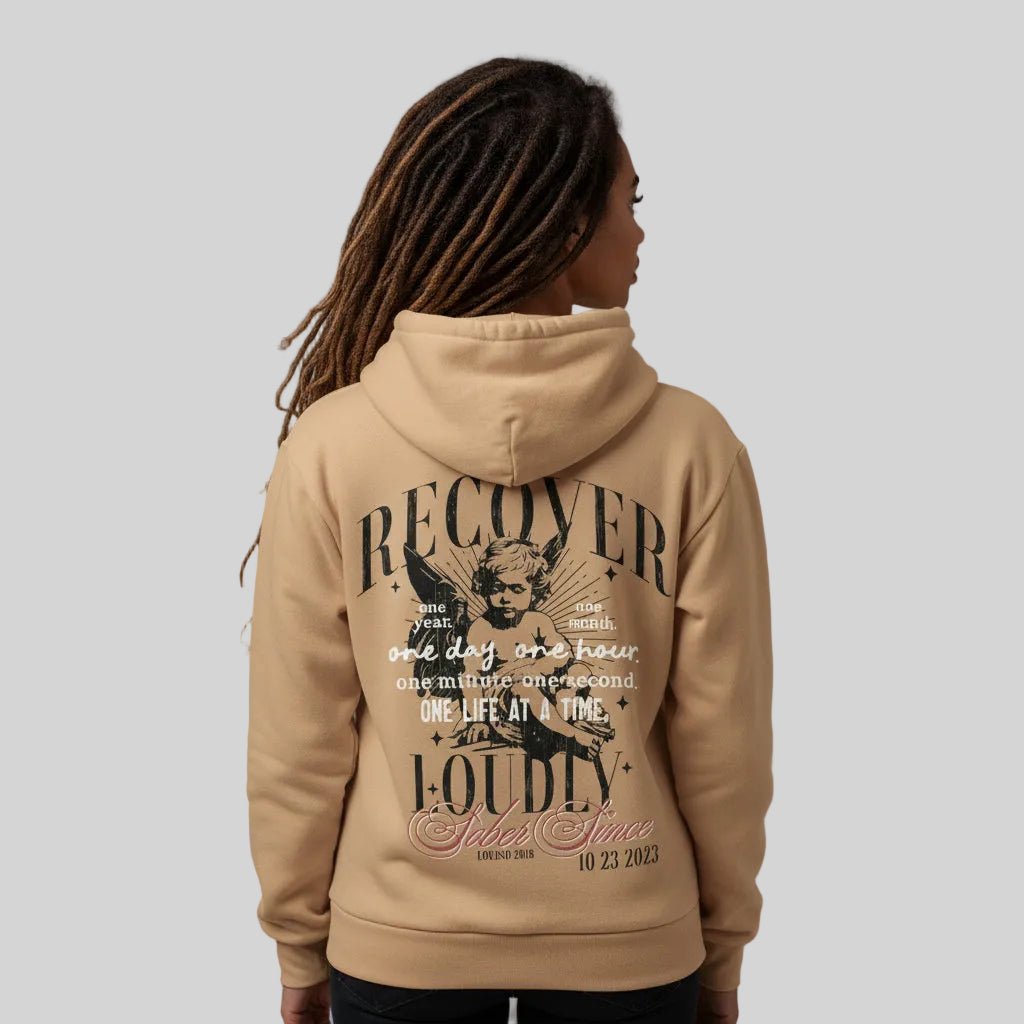 Sober Hoodie Limited Edition Recovery Hoodie side view (view 6)