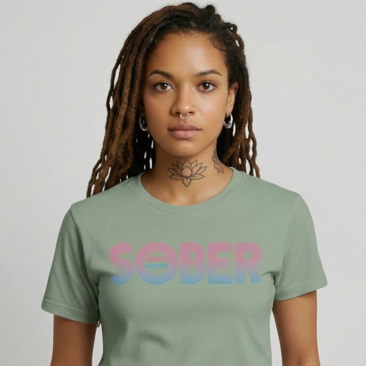 Retro Sober Since Sober T Shirt close-up view (view 12)