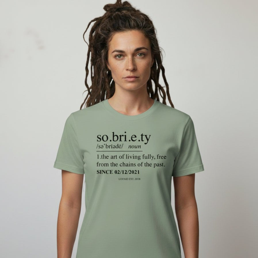 Sobriety Definition Sober T Shirt fit detail (view 19)
