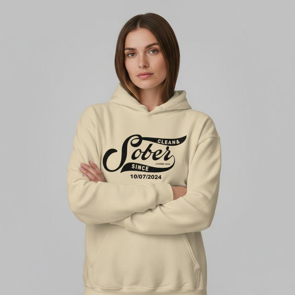 Sober Since Recovery Hoodie lifestyle view (view 5)