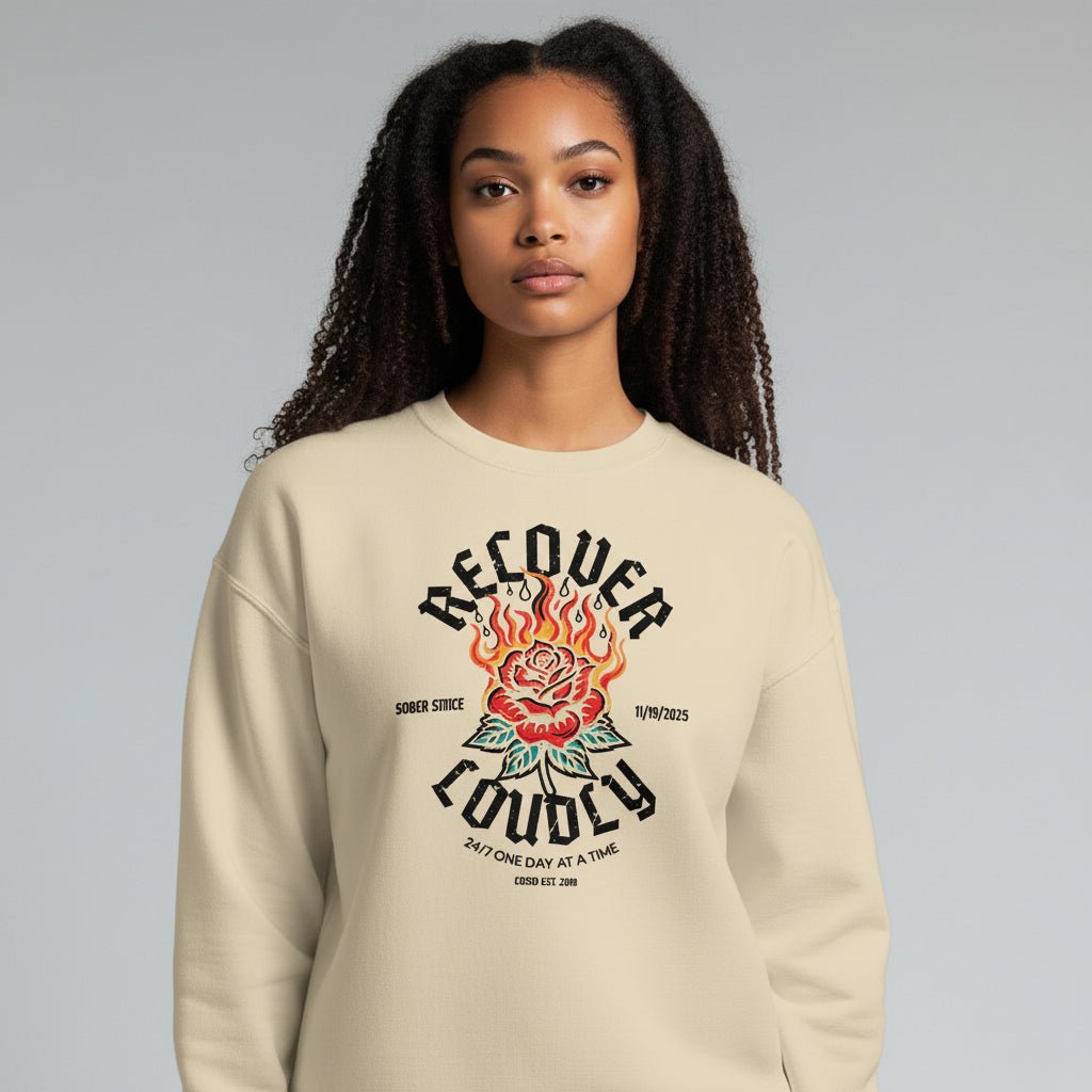 Recover Loudly Recovery Hoodie flat lay styled image (view 33)