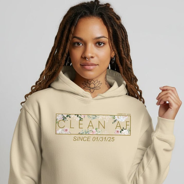 Clean AF Flower Recovery Hoodie close-up view (view 22)