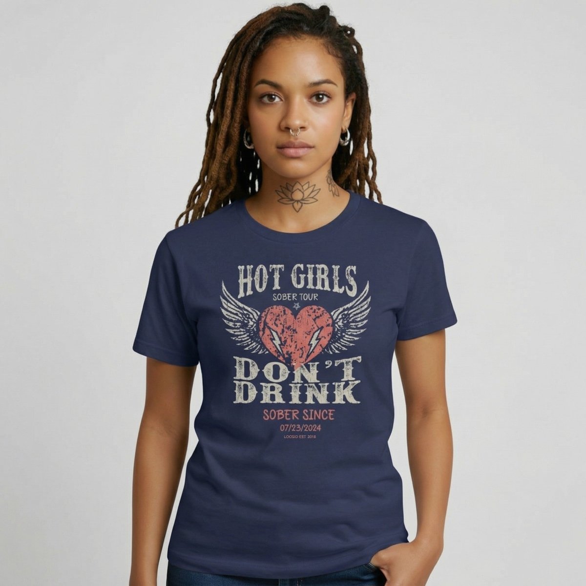 Hot Girls Sober T Shirt fit detail (view 9)