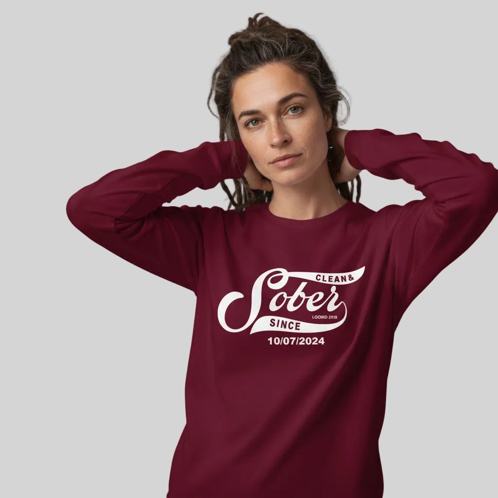 Long Sleeve Sober Sober T Shirt flat lay styled image (view 13)