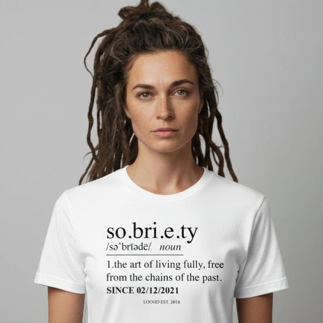 Sobriety Definition Sober T Shirt close-up view (view 2)