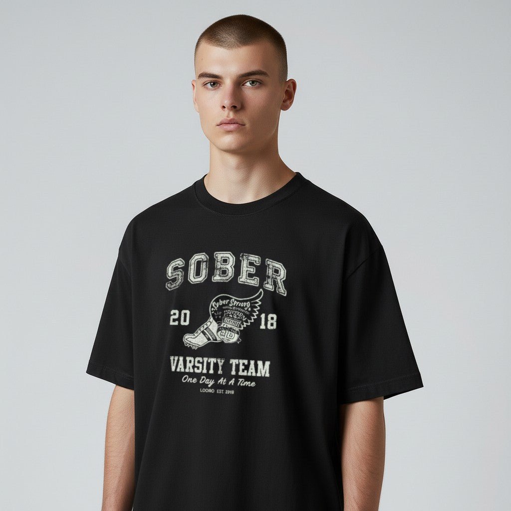 Sober Varsity Men's Sober Sober T Shirt lifestyle view (view 5)