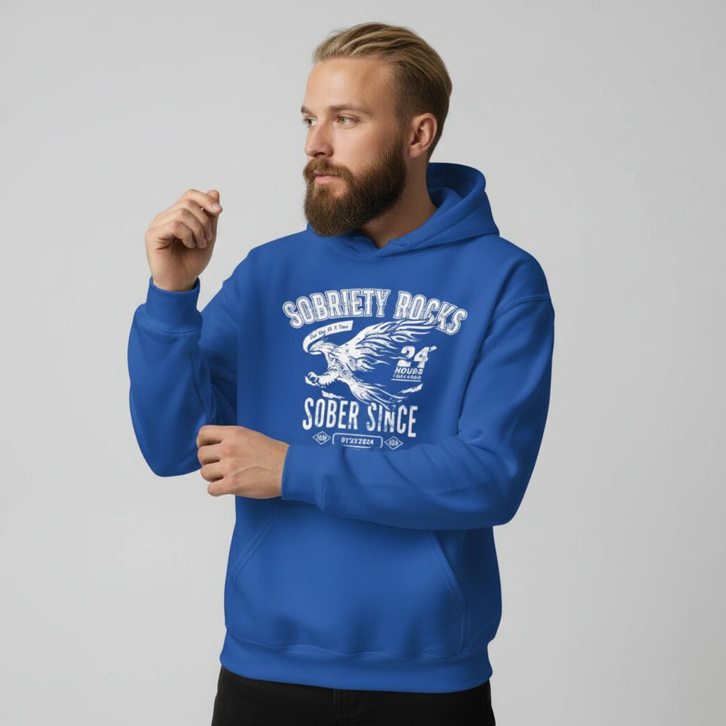Sober Since Recovery Hoodie back view (view 17)