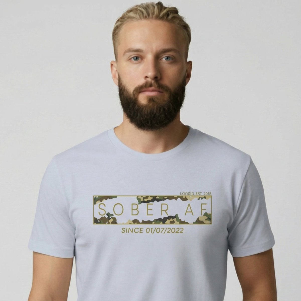 Sober AF Camo Sober T Shirt packaging detail (view 28)