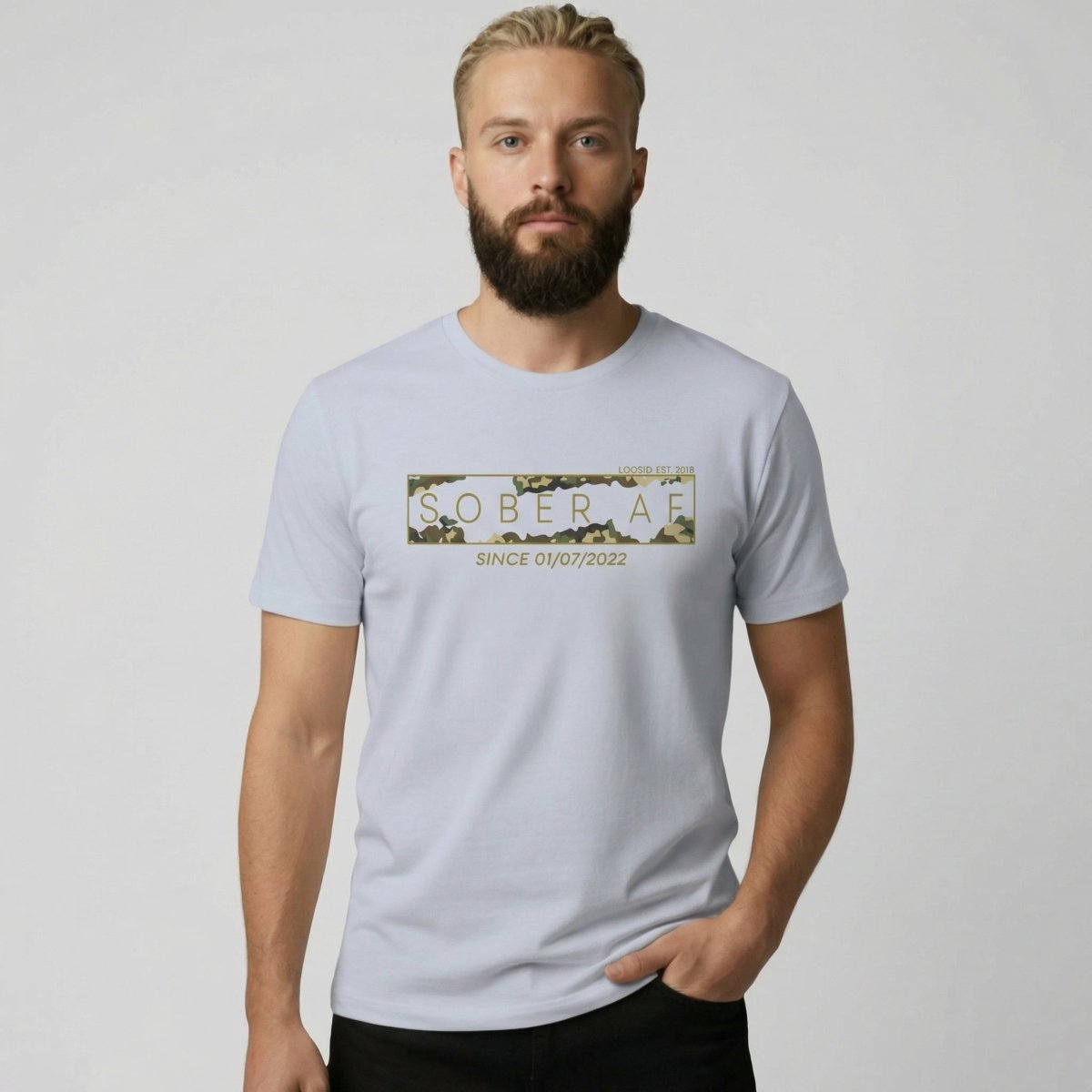 Sober AF Camo Sober T Shirt fit detail (view 29)