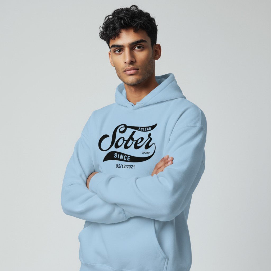 Men Sober Since Recovery Hoodie side view (view 26)