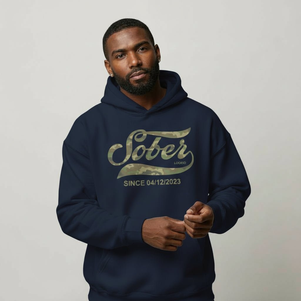 Sober Since Camo Recovery Hoodie product photo (view 40)