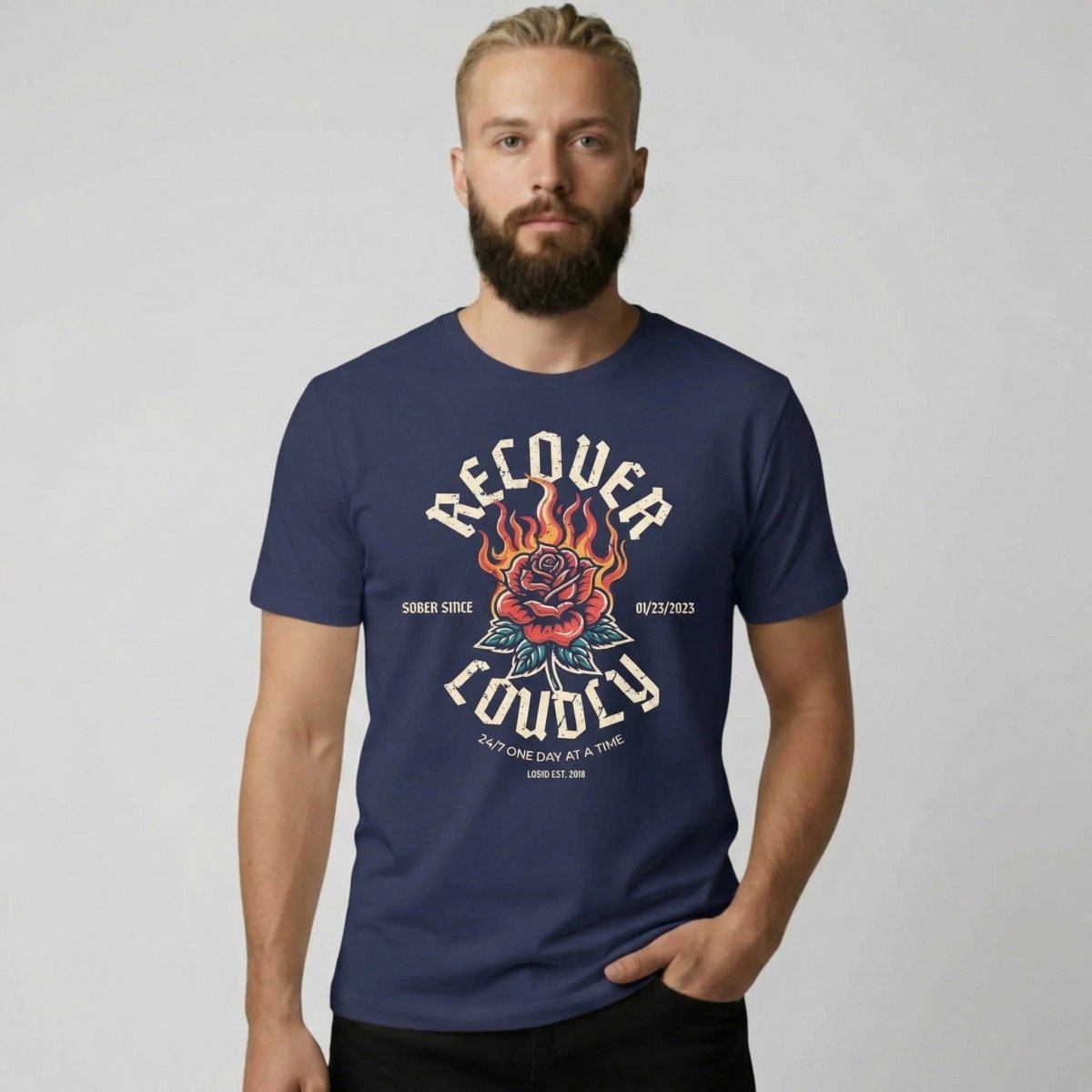 Recover Loudly Sober T Shirt fit detail (view 9)