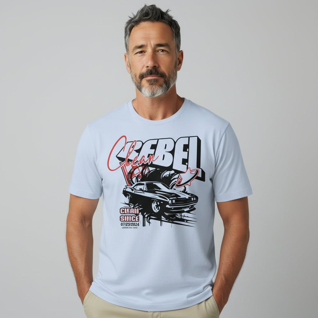 Clean Rebel Sober T Shirt back view (view 7)