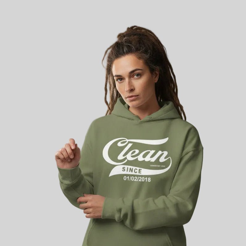 Clean Since Hoodie with Date Recovery Hoodie close-up view (view 42)