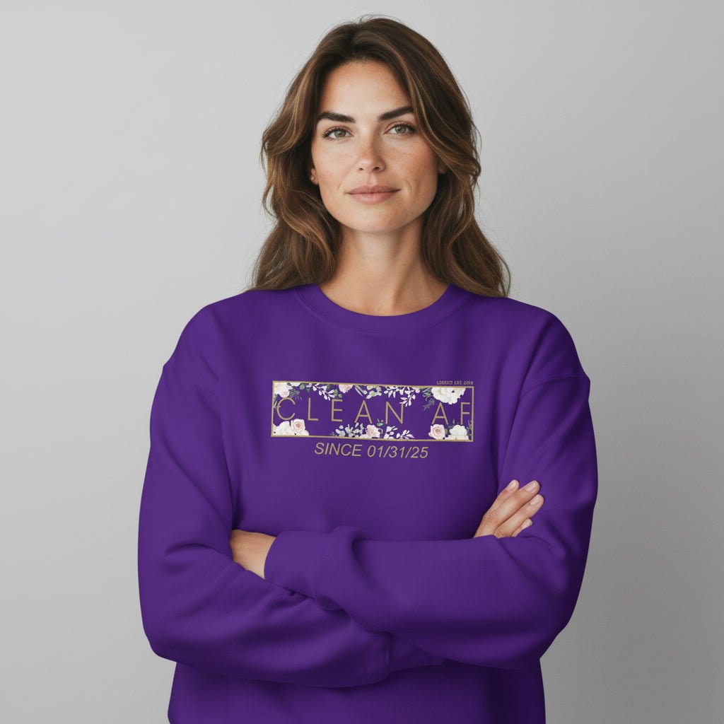Clean AF Since Date Sobriety Recovery Hoodie product photo (view 10)