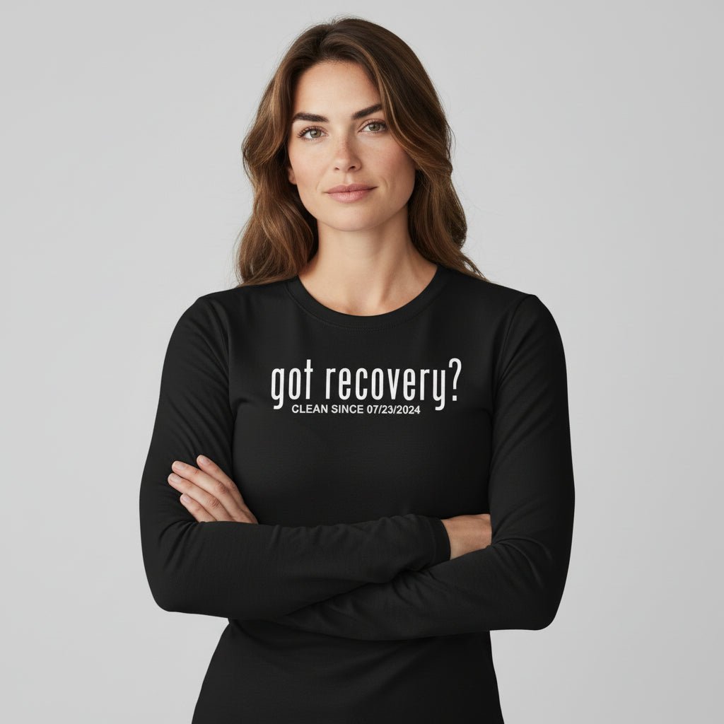 Long Sleeve Clean Sober T Shirt side view (view 6)