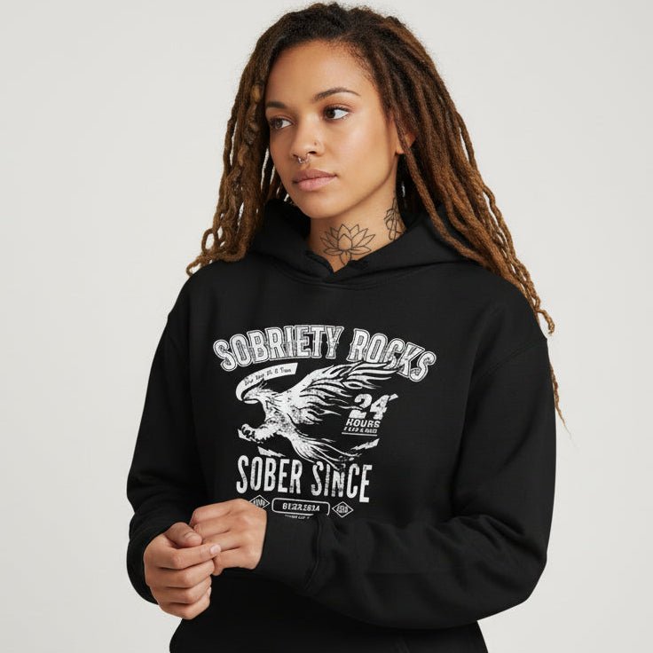 Sober Since Recovery Hoodie side view (view 6)