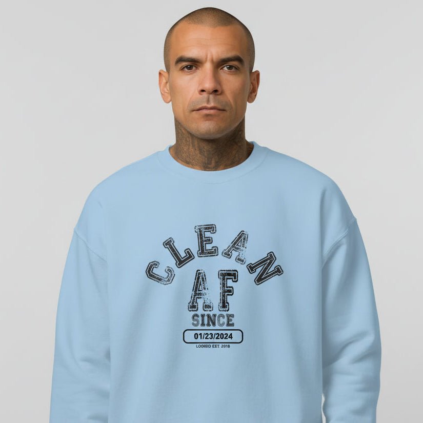 Clean AF Since Sobriety Recovery Hoodie product photo (view 20)