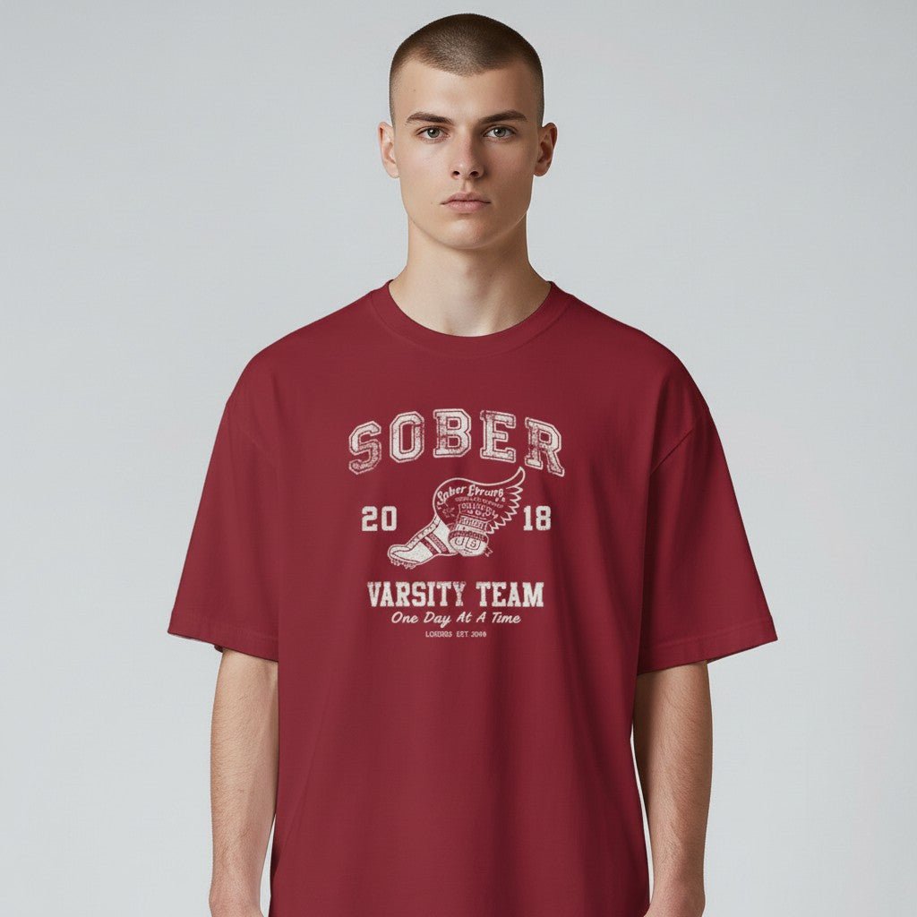Sober Varsity Men's Sober Sober T Shirt featuring the design (view 11)