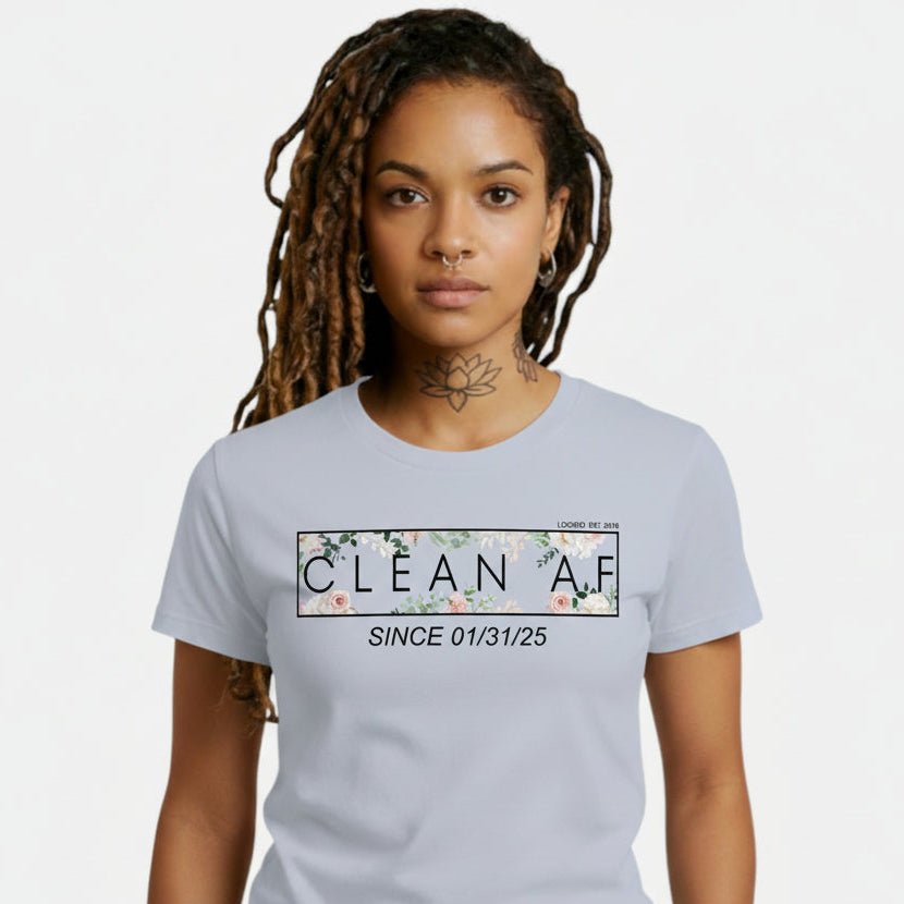 Clean AF Flower Sober T Shirt graphic detail (view 24)