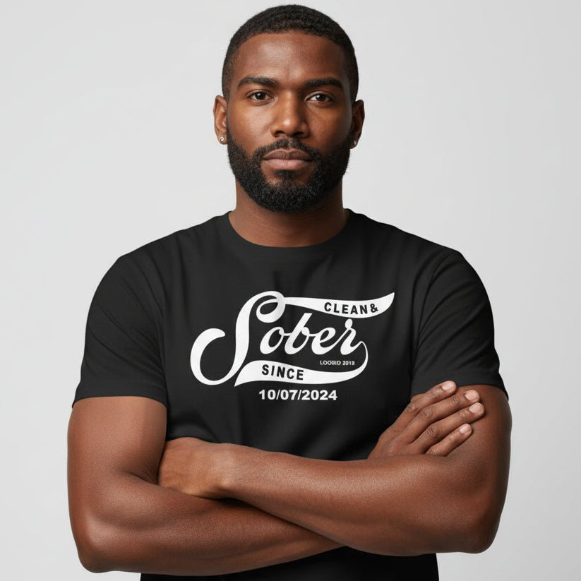 Loosid Sober Since Sober T Shirt featuring the design