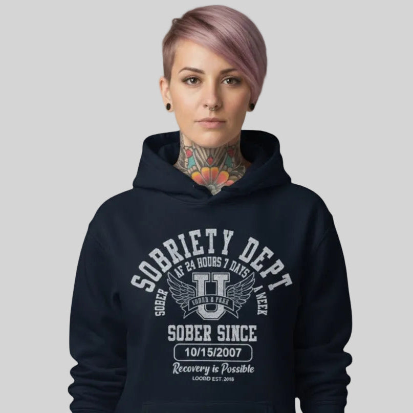 Sobriety Dept Recovery Hoodie packaging detail (view 8)