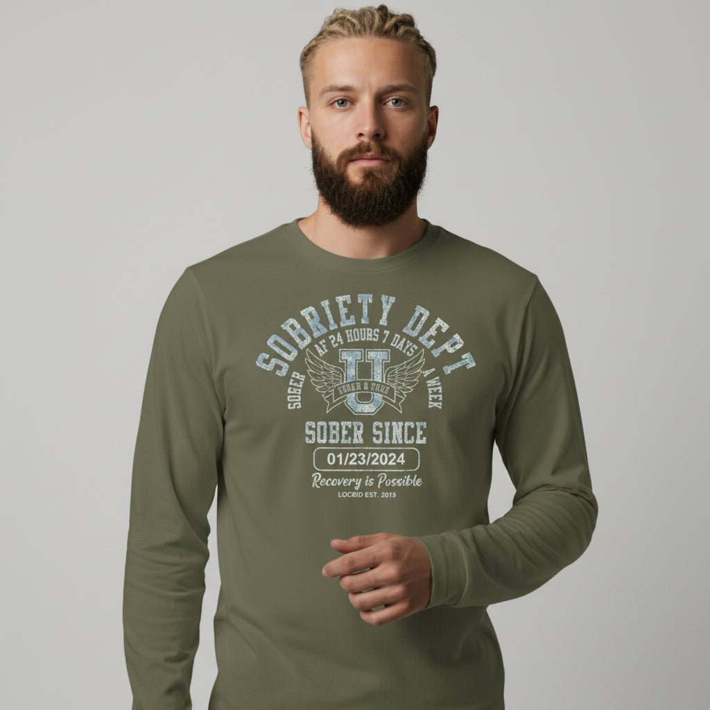 Sobriety Dept Long Sleeve Sober T Shirt packaging detail (view 18)