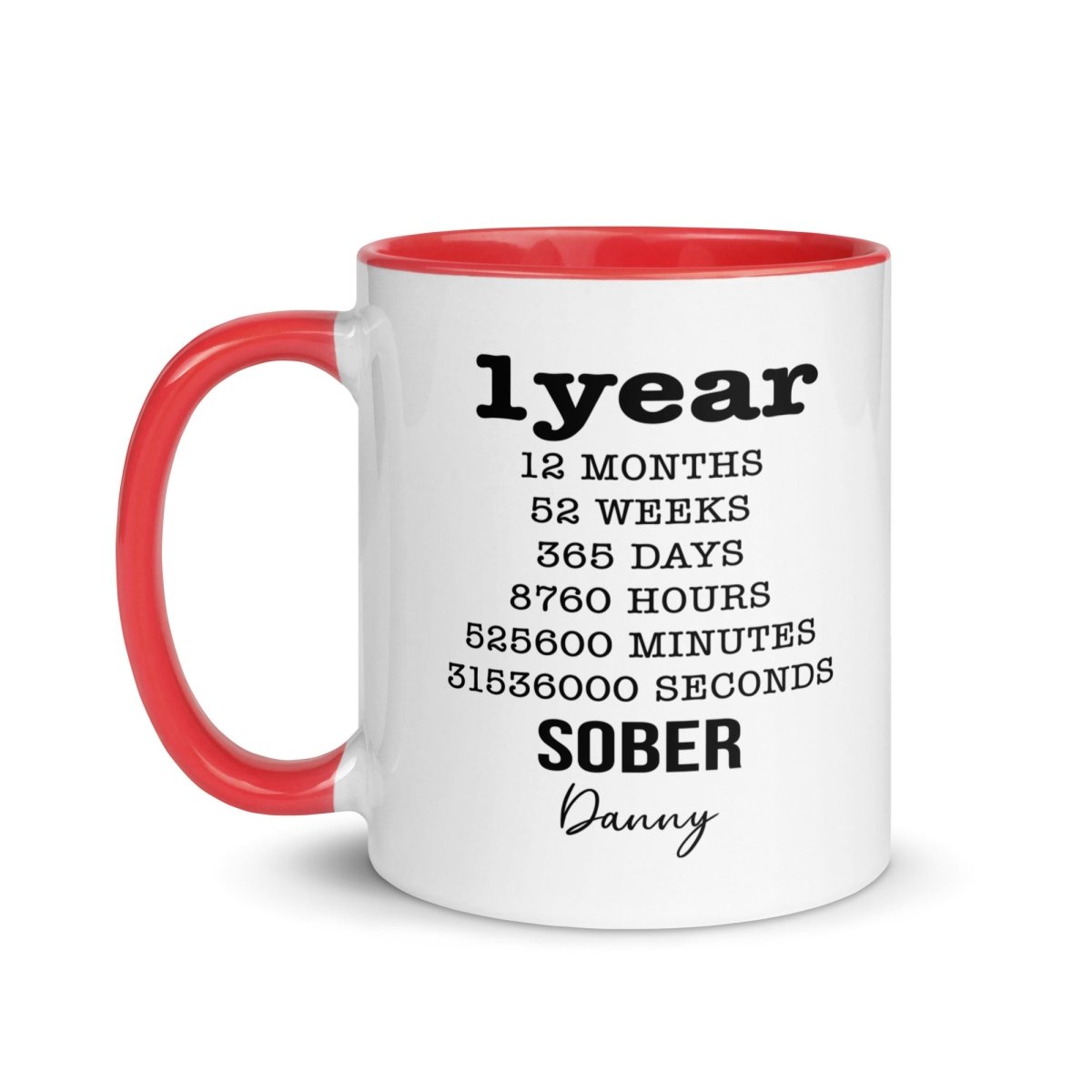 Soberversary Year Mug with Color Inside Sober Coffee Mug lifestyle view (view 5)
