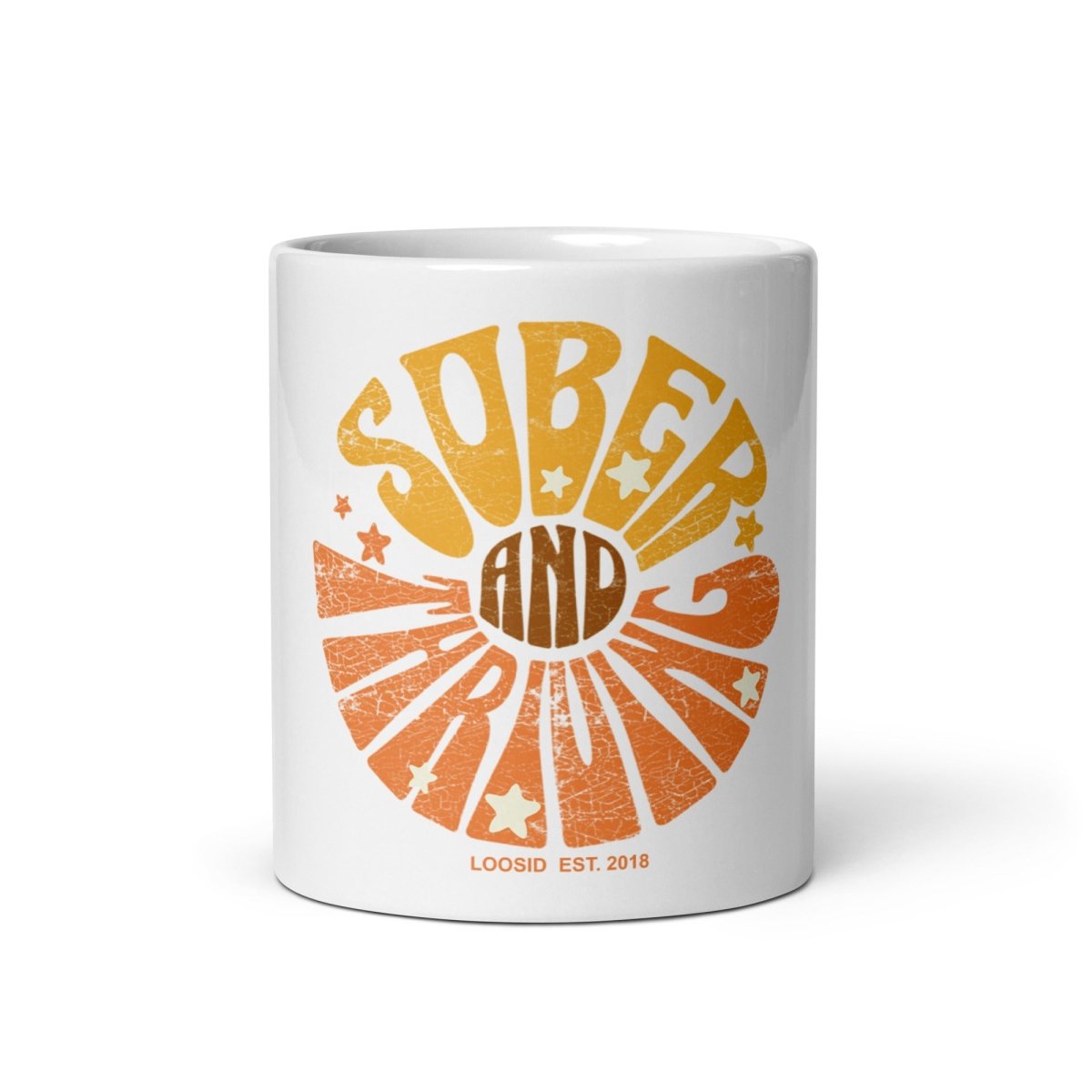 Sober and Thriving Sober Coffee Mug close-up view (view 2)
