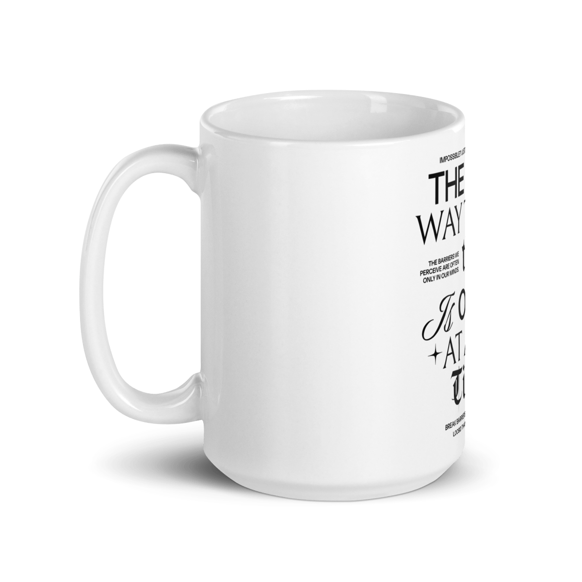 Be Thankful and Thrive Message Sober Coffee Mug close-up view (view 2)